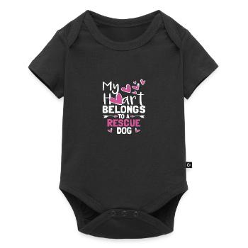 My Heart Belongs To A Rescue Dog - Baby Premium short-sleeve bodysuit - black - Front