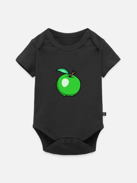 Apfel - Baby Premium Kurzarmbody - Schwarz