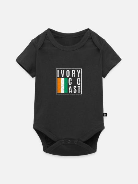 Elfenbeinküste - Baby Premium Kurzarmbody - Schwarz