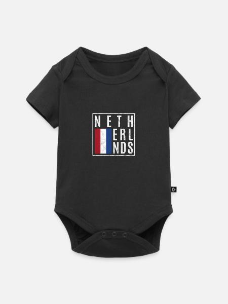 Niederlande - Baby Premium Kurzarmbody - Schwarz