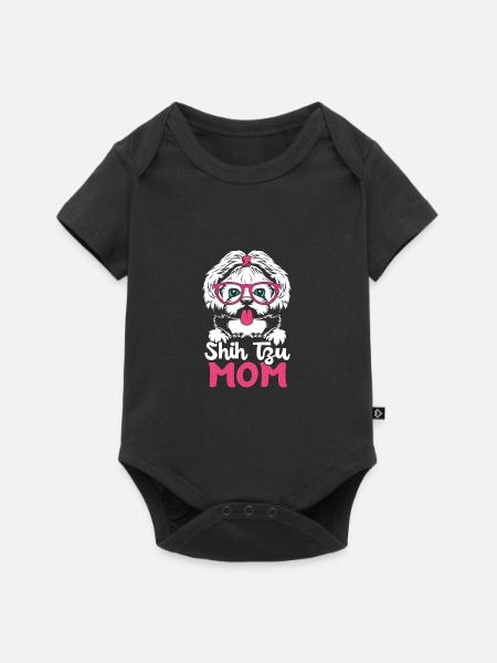 Shih Tzu - Baby Premium Kurzarmbody - Schwarz