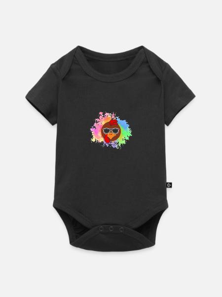 Hühner Hahn Truthahn - Baby Premium Kurzarmbody - Schwarz
