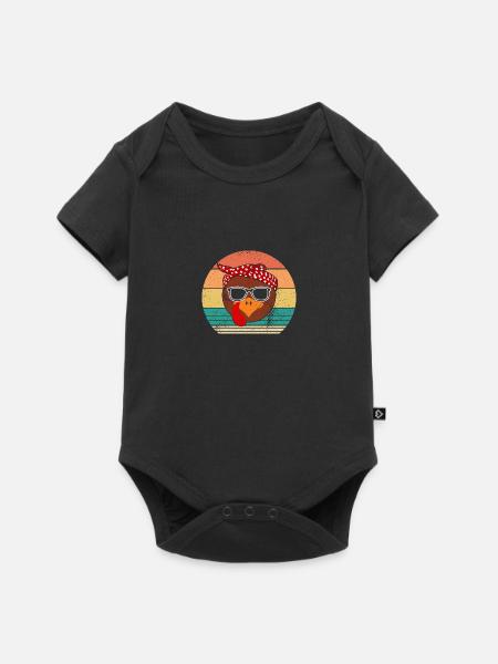 Truthahn - Baby Premium Kurzarmbody - Schwarz