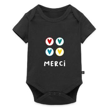 VIELEN DANK. DANKE HERRIN. MEISTER-GESCHENK. FEIERTAG - Baby Premium Kurzarmbody - Schwarz - Vorne