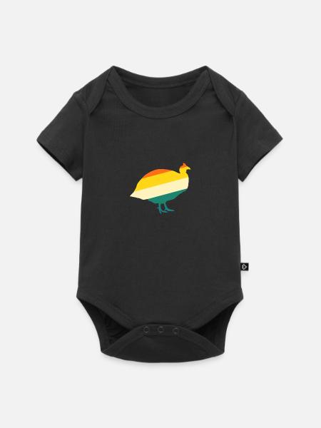 Hühner Hahn Perlhuhn - Baby Premium Kurzarmbody - Schwarz