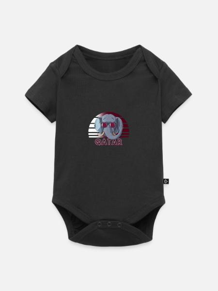 Katar - Baby Premium Kurzarmbody - Schwarz