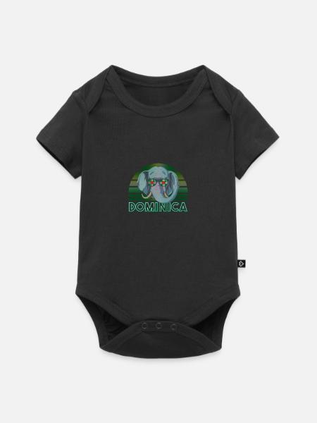 Dominica - Baby Premium Kurzarmbody - Schwarz