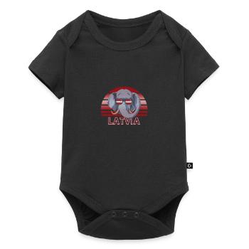 Lettland - Baby Premium Kurzarmbody - Schwarz - Vorne