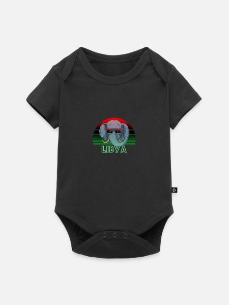 Libyen - Baby Premium Kurzarmbody - Schwarz