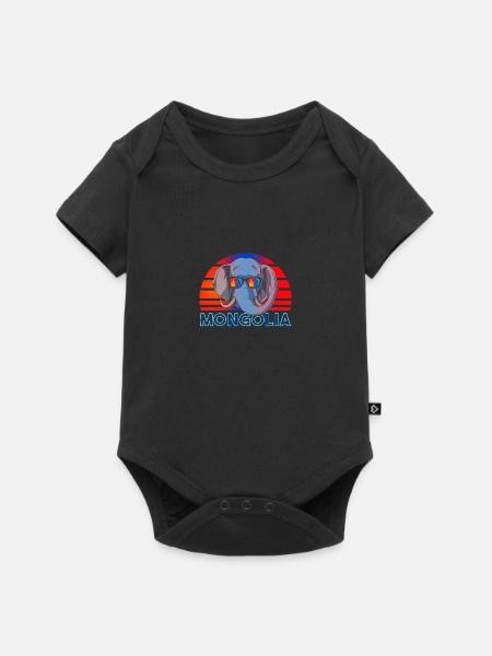 Mongolei - Baby Premium Kurzarmbody - Schwarz