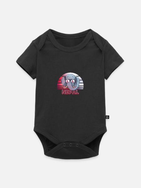 Nepal - Baby Premium Kurzarmbody - Schwarz