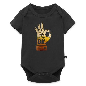 Citation graphique de motivation - Body à manches courtes Premium Bébé - noir - Devant