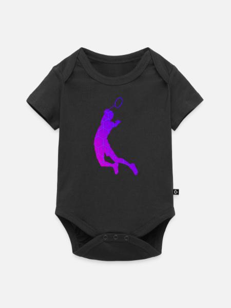 Joueuse de badminton Badminton Badminton Badminton - Body à manches courtes Premium Bébé - noir