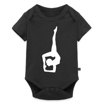 Silhouette de yoga blanche en pose articulée - Body à manches courtes Premium Bébé - noir - Devant