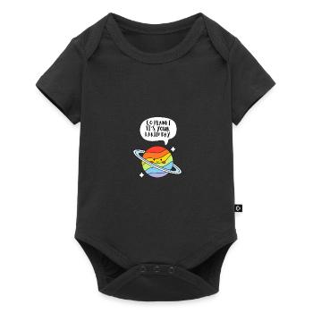 Go Planet It's Your Earth Day Rainbow - Baby Premium Kurzarmbody - Schwarz - Vorne