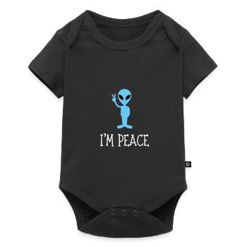 I come in peace im peace couples - Baby Premium Kurzarmbody - Schwarz - Vorne