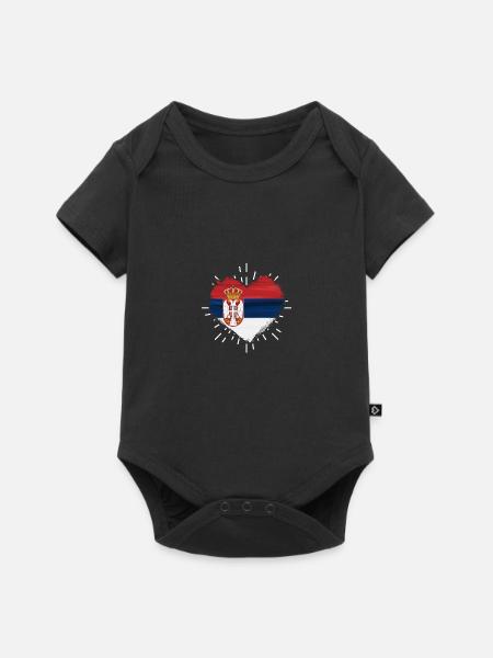 Serben Serbisch Serbien - Baby Premium Kurzarmbody - Schwarz