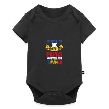 Roumain Papa Père Fête des Pères Roumanie - Body à manches courtes Premium Bébé - noir - Devant