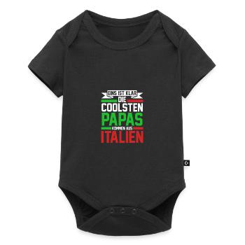 Italie Italien Papa Père Italien Italie - Body à manches courtes Premium Bébé - noir - Devant