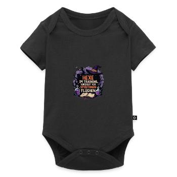 Sorcière Sorcière Balai Sorcière Costume Halloween - Body à manches courtes Premium Bébé - noir - Devant