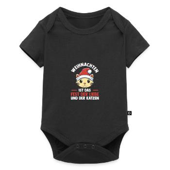 Père Noël Fête de Noël Noël Chats - Body à manches courtes Premium Bébé - noir - Devant