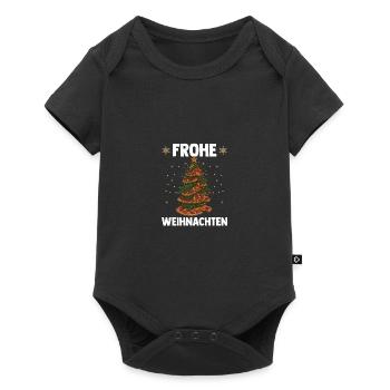 Merry Christmas Pizza Christmas Tree - Baby Premium short-sleeve bodysuit - black - Front