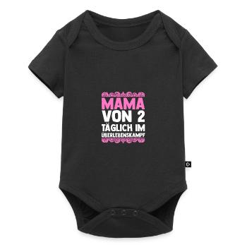 Mom of 2 children - Baby Premium short-sleeve bodysuit - black - Front