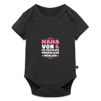 Mom of 6 children - Baby Premium short-sleeve bodysuit - black - Front