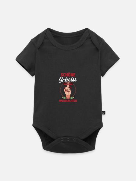 Weihnachtsmann Schöne Scheiß Weihnachten - Baby Premium Kurzarmbody - Schwarz