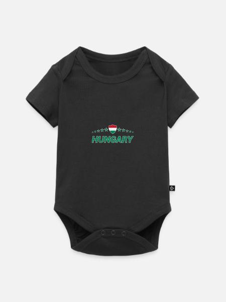 Ungarn - Baby Premium Kurzarmbody - Schwarz