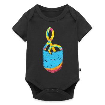 Musique Violon Clef Poitrine Poche Clef - Body à manches courtes Premium Bébé - noir - Devant