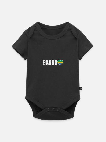 Gabun - Baby Premium Kurzarmbody - Schwarz