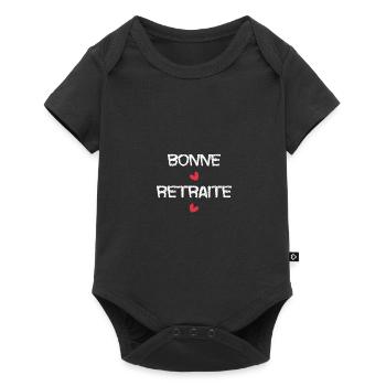 RETRAITE. RETRAITE. RETRAITEE. SENIOR. MAMIE. PAPY - Body à manches courtes Premium Bébé - noir - Devant