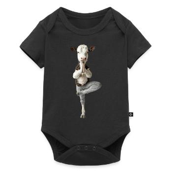 Kuh - Baby Premium Kurzarmbody - Schwarz - Vorne