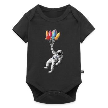 Astronaut with balloons - Baby Premium short-sleeve bodysuit - black - Front