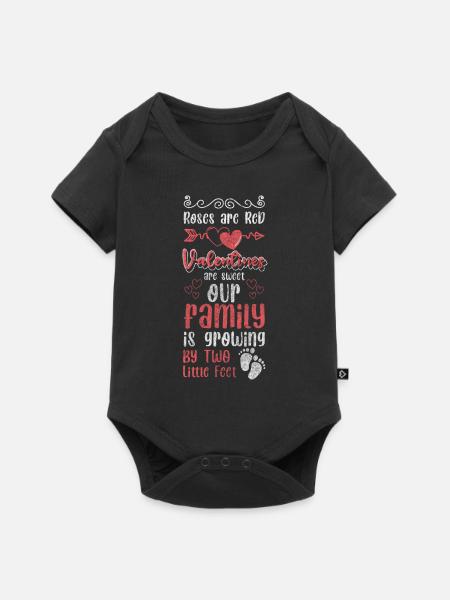 Baby Geburt Herz Kinder - Baby Premium Kurzarmbody - Schwarz
