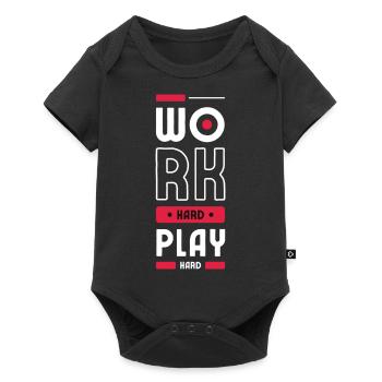 Work hard - Baby Premium short-sleeve bodysuit - black - Front