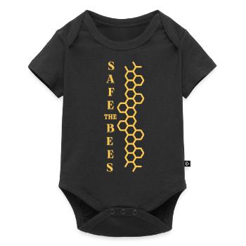 Save the bees - honeycomb pattern - Baby Premium short-sleeve bodysuit - black - Front
