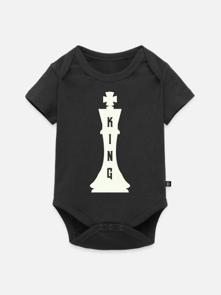 Schachfigur König - Baby Premium Kurzarmbody - Schwarz