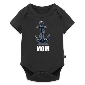 Moin Anker - Baby Premium Kurzarmbody - Schwarz - Vorne
