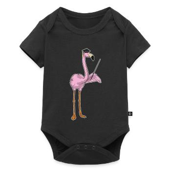 Flamingo Teacher Pointing Stick School - Baby Premium short-sleeve bodysuit - black - Front