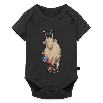 Croquant de hockey sur gazon Goat - Body à manches courtes Premium Bébé - noir - Devant