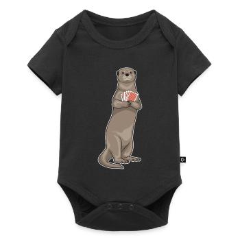 Otter Poker Pokerkarten - Baby Premium Kurzarmbody - Schwarz - Vorne