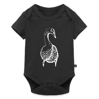 Cygne, Canard blanc, Oiseau, Oie - Body à manches courtes Premium Bébé - noir - Devant