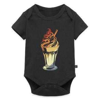 Eisbecher Retro Stil - Baby Premium Kurzarmbody - Schwarz - Vorne