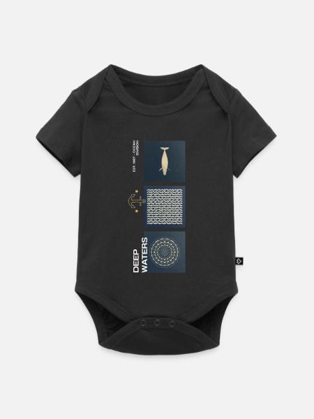 Deep Waters Trio - Baby Premium Kurzarmbody - Schwarz
