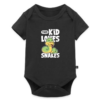 Herpetologe Schlangen Reptilien Liebhaber Schlange - Baby Premium Kurzarmbody - Schwarz - Vorne
