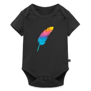 Colorful feather - Baby Premium short-sleeve bodysuit - black - Front