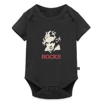 Ludwig van Beethoven Silhouette Rocks Cadeau - Body à manches courtes Premium Bébé - noir - Devant