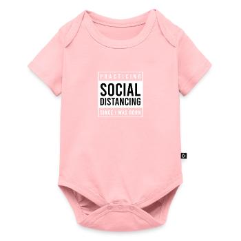 SOCIAL DISTANCING - Baby Premium short-sleeve bodysuit - rose - Front